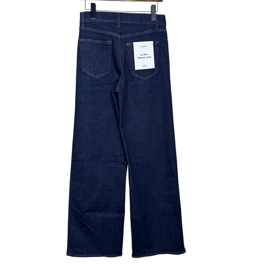 NEW Frame Le Slim Palazzo Long Wide Leg Jeans in Rinse Size 28 - Picture 6 of 10